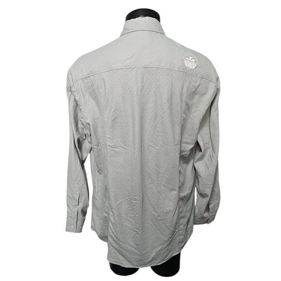 EAG Elite Mens Button Down Fishing Shirt Vented Back Size XL Gray Mossy Oak - Picture 2 of 16